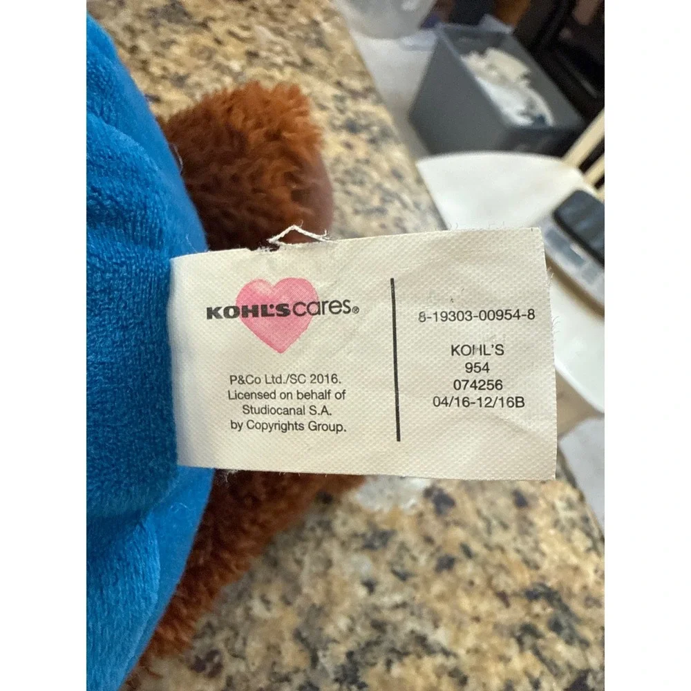 Set‎ of 2 Paddington Bear Plush Kohls Cares YOTTOY Blue Coat Red Hat 12